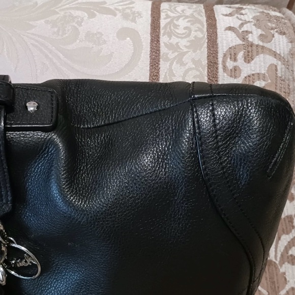 Coach Black Leather Chain Tote Bag Y2K EUC - Picture 12 of 15